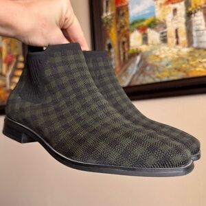 Vivaia Ryan Pro Chelsea Booties Ankle Boots Black Green Gingham 39